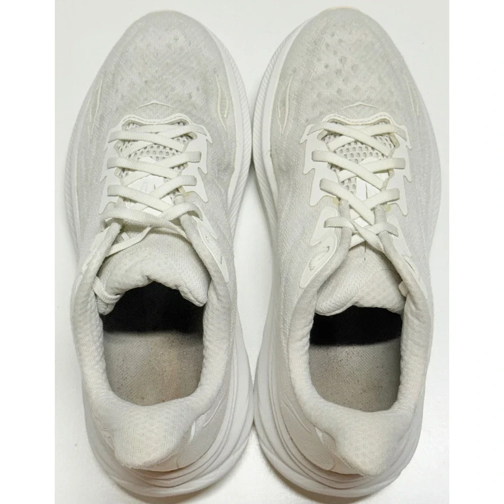 Hoka Clifton 9 White White Running Shoes Womens 9B Sneakers 1127896-WWH